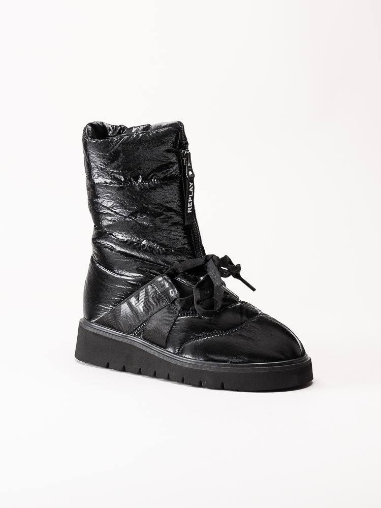 Replay - Melrose Zip - Svarta boots med front zip