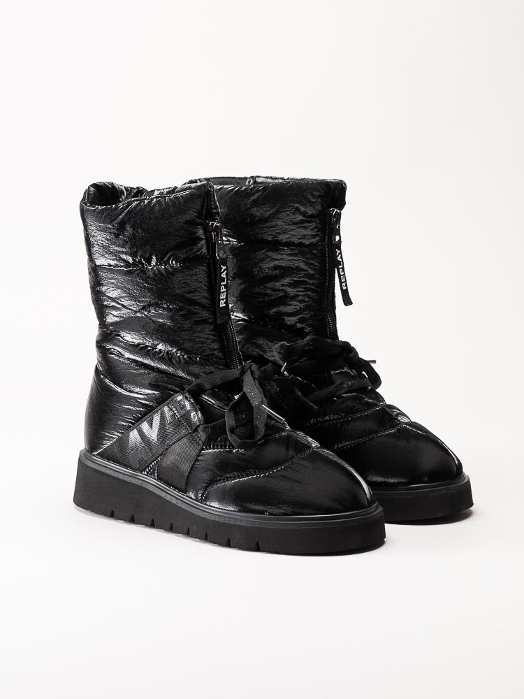 Replay - Melrose Zip - Svarta boots med front zip