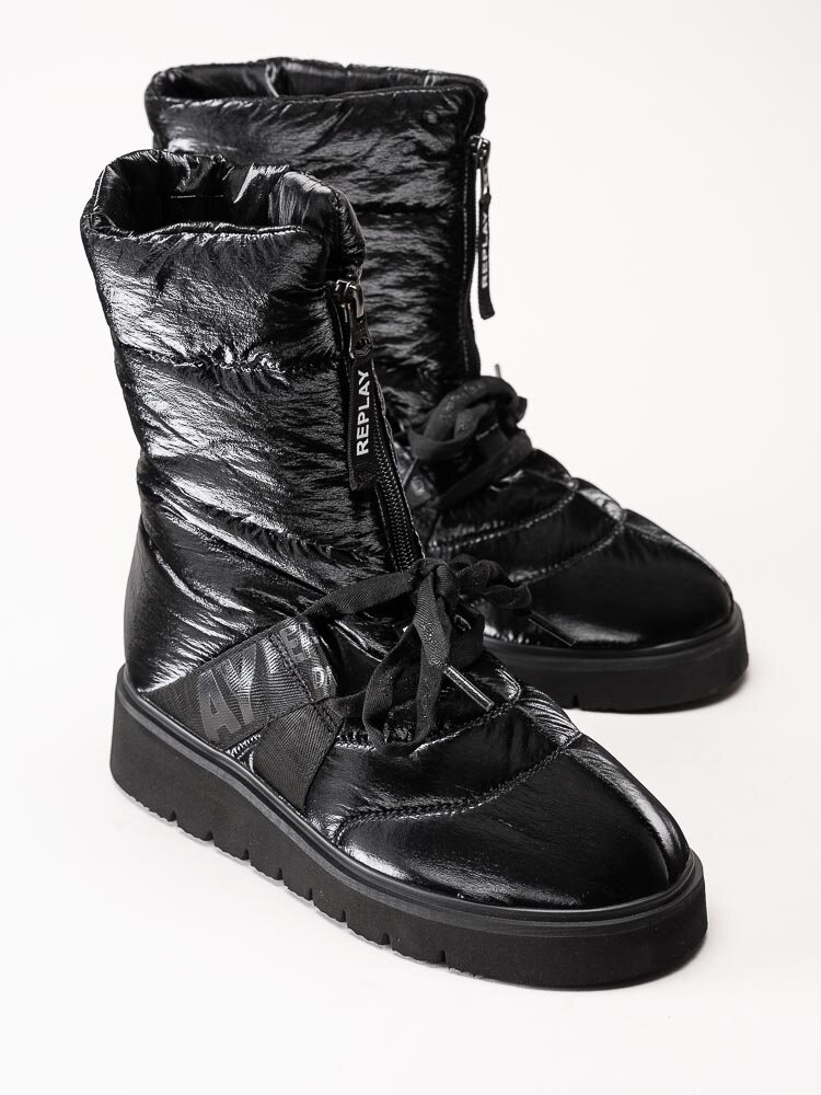 Replay - Melrose Zip - Svarta boots med front zip