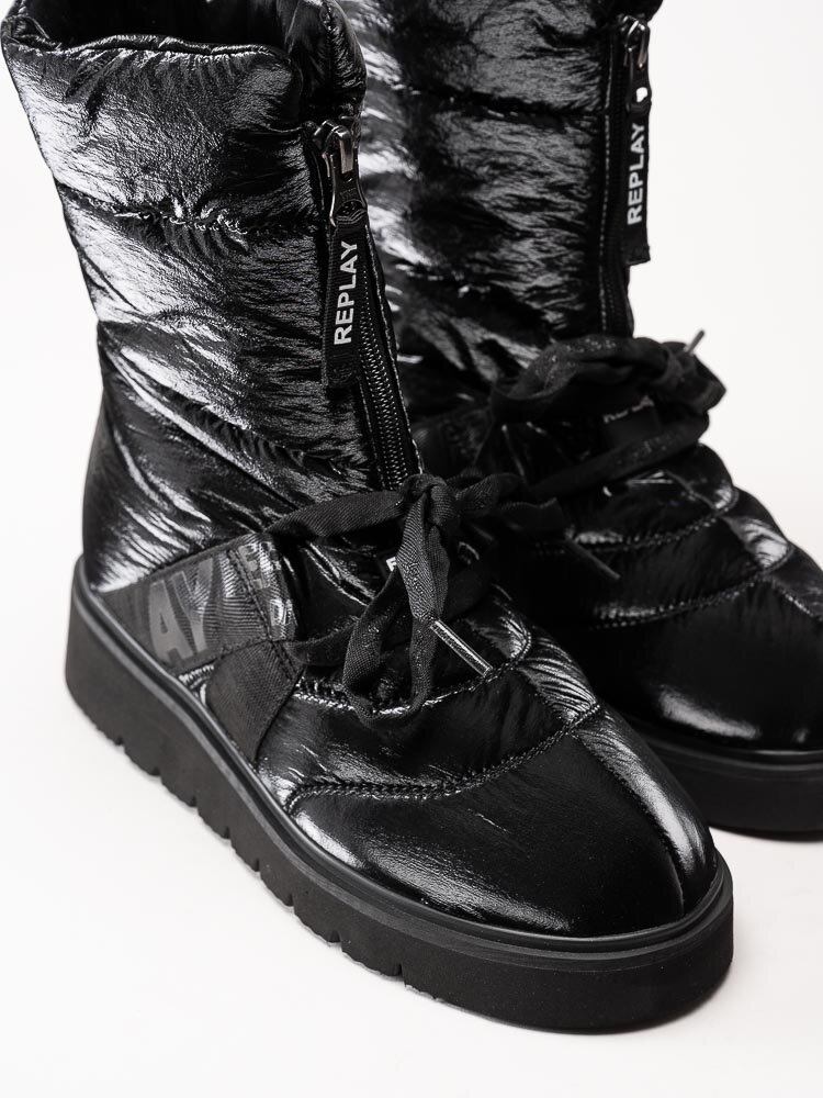 Replay - Melrose Zip - Svarta boots med front zip