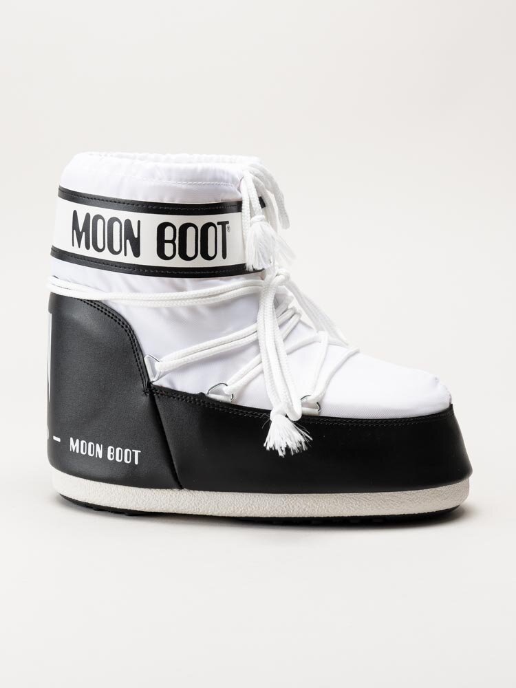 Moon Boot - Icon Nylon low nylon - Vit-svarta vinterboots