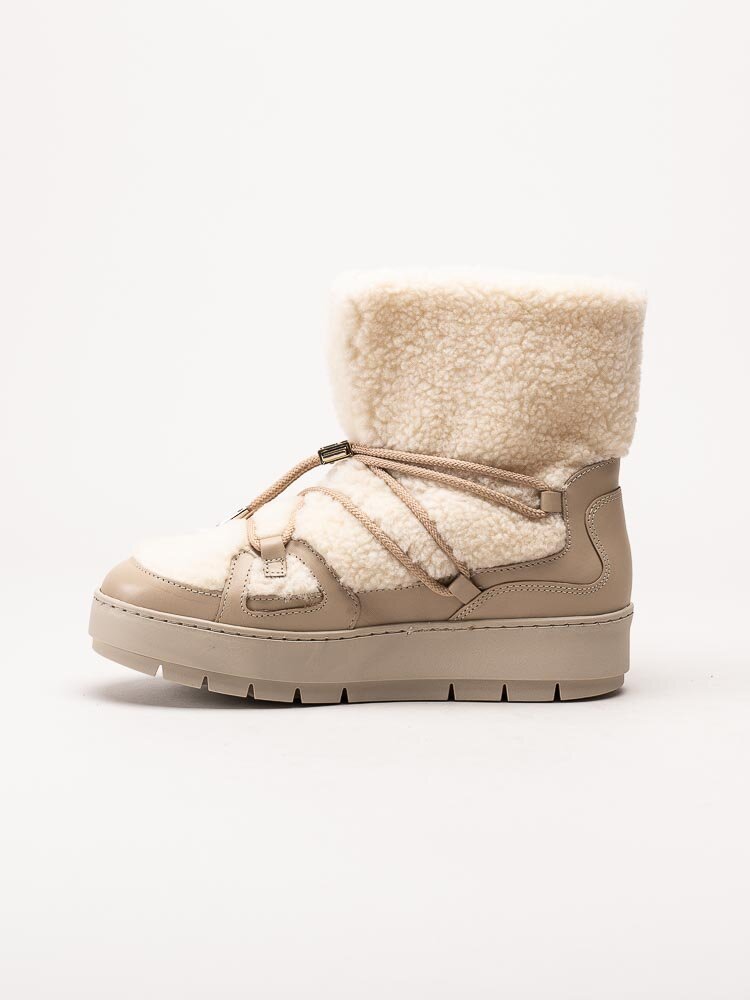 Tommy Hilfiger - Tommy Teddy Snowboot - Off white boots i teddy pile och skinn