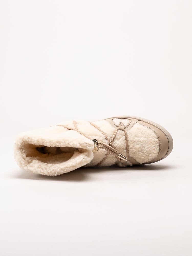 Tommy Hilfiger - Tommy Teddy Snowboot - Off white boots i teddy pile och skinn