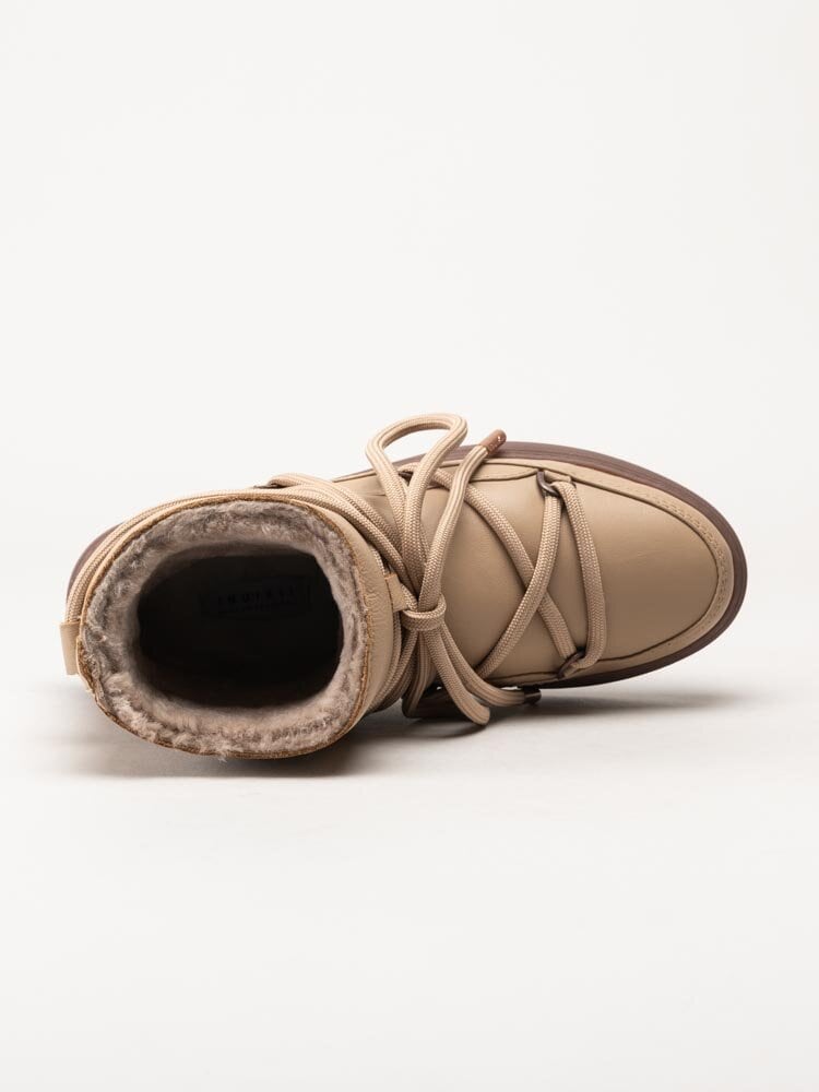 Inuikii - Full Leather - Beige fårskinnsfodrade boots i skinn