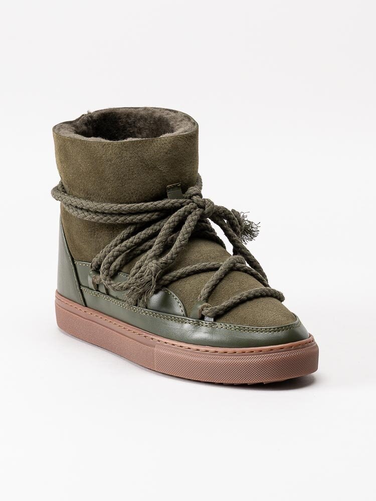 Inuikii - Classic sneaker - Gröna fårskinnsfodrade boots i mocka