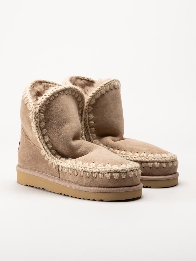 Mou - Eskimo 18 - Beige fårskinnsfodrade boots i mocka