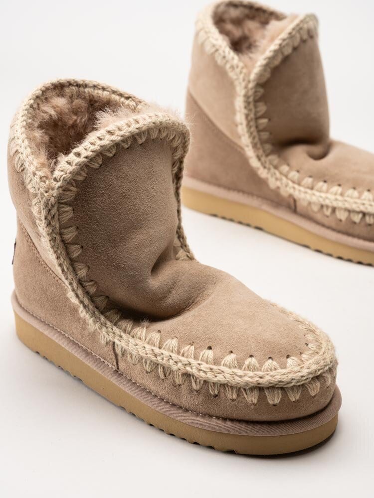 Mou - Eskimo 18 - Beige fårskinnsfodrade boots i mocka