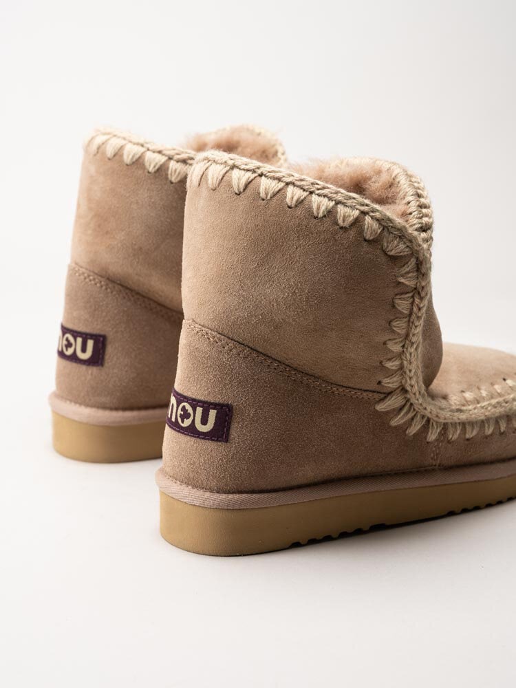 Mou - Eskimo 18 - Beige fårskinnsfodrade boots i mocka