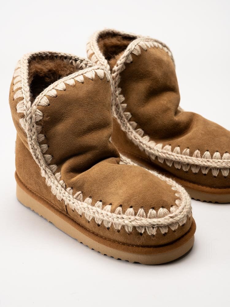 Mou - Eskimo 18 - Ljusbruna fårskinnsfodrade boots i mocka