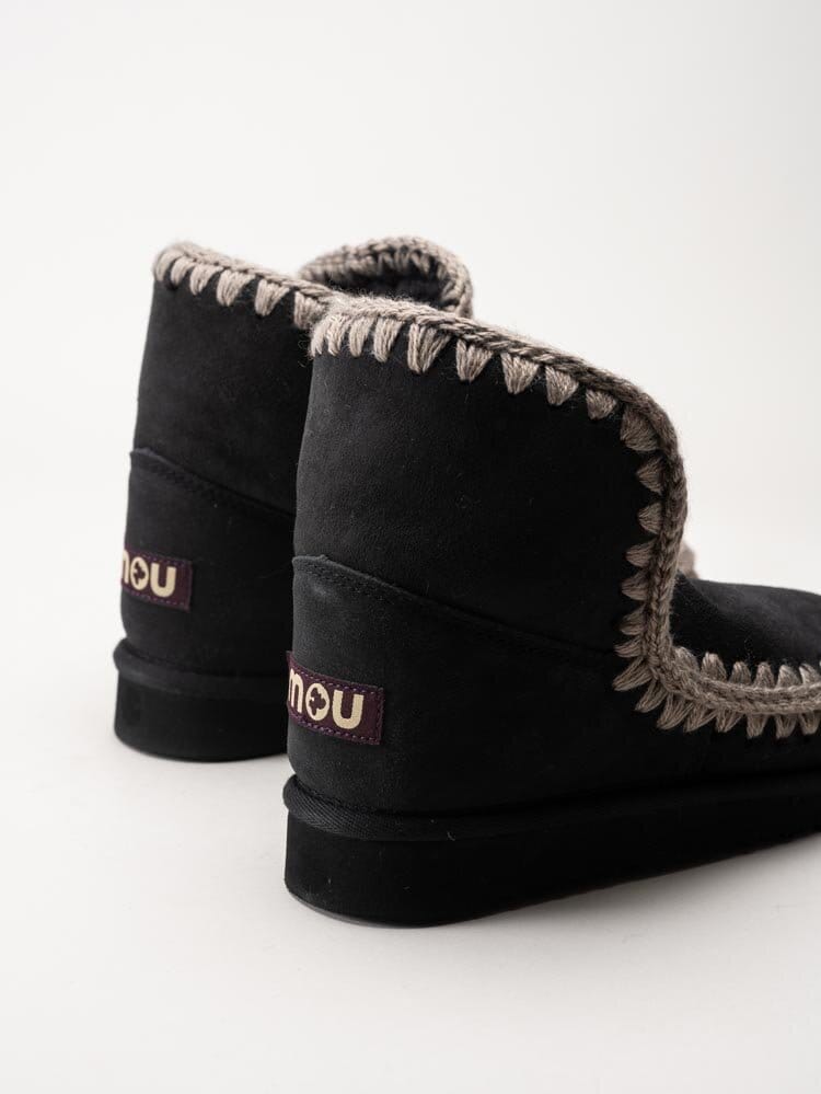 Mou - Eskimo 18 - Svarta fårskinnsfodrade boots i mocka