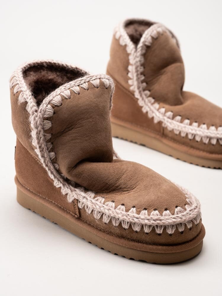 Mou - Eskimo 18 - Ljusbruna fårskinnsfodrade boots i mocka