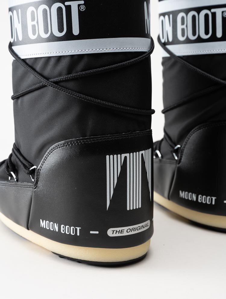 Moon Boot - Icon Nylon - Svarta höga klassiska vinterboots