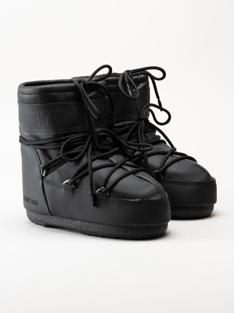 Moon Boot - Icon Nylon Low Rubber - Svarta vinterboots i gummiblandning