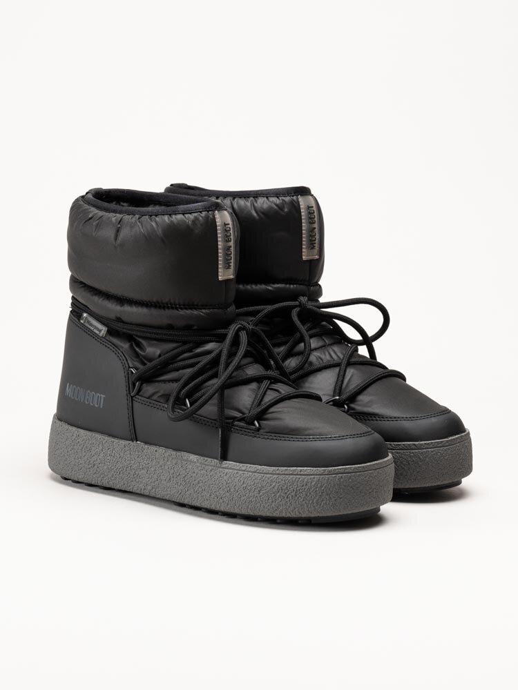 Moon Boot - MB LTRACK Low Nylon WP - Svarta boots i mjuk nylon