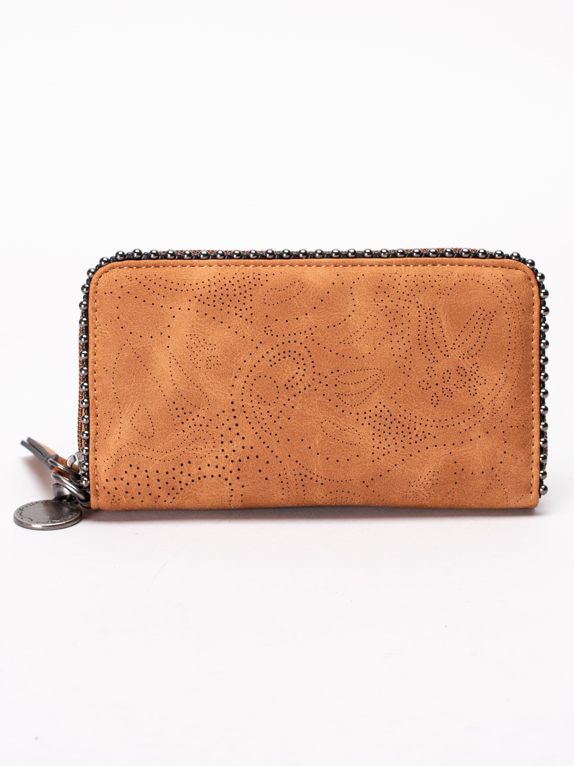 86193014 Ulrika Design 36-5320-21 Leaf brun perforerad plånbok med nitar-1