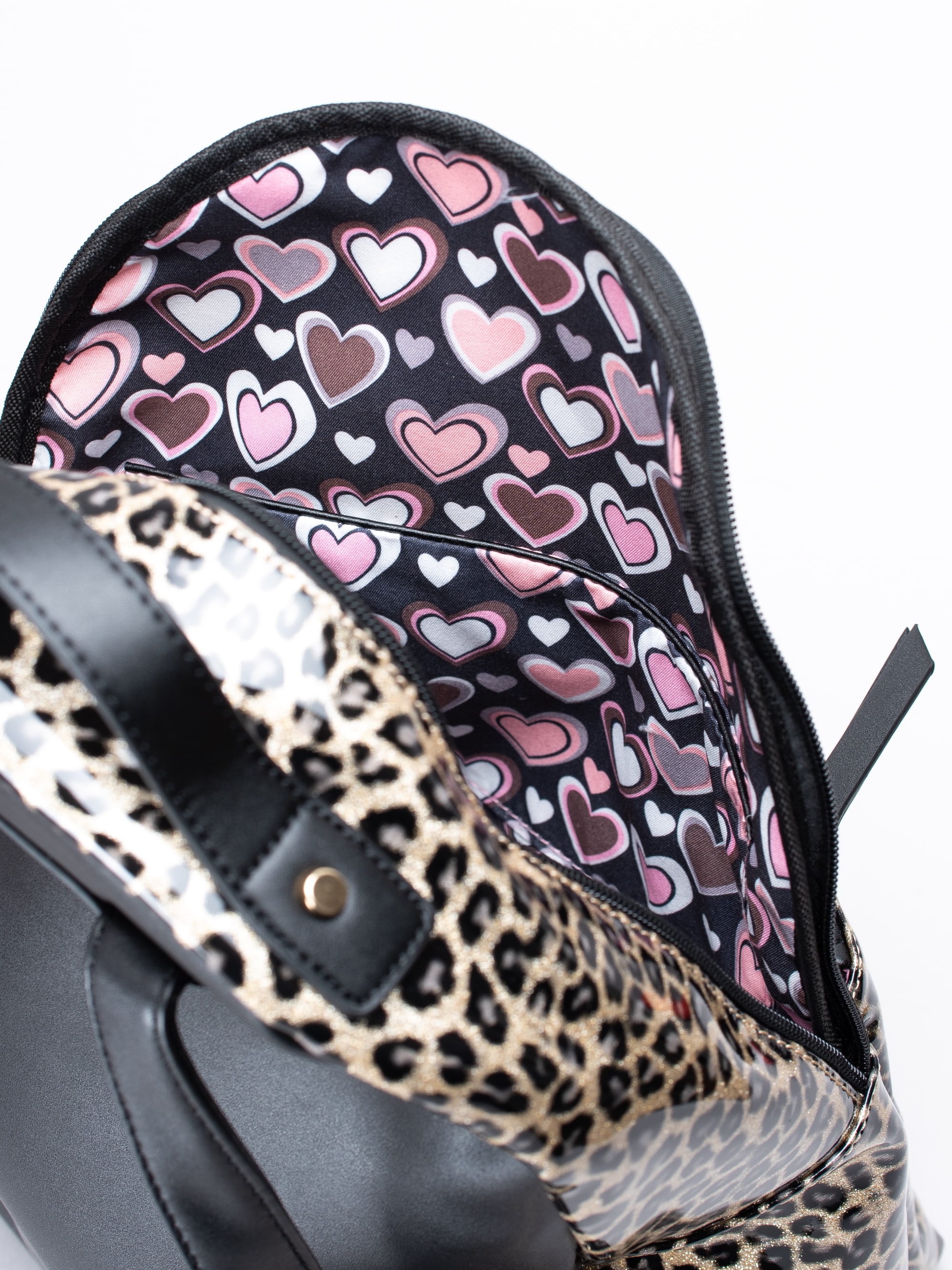 86193024 Ulrika Design 36-5411-7 Wild Kids guld glittrig leopard mönstrad ryggsäck för barn-6