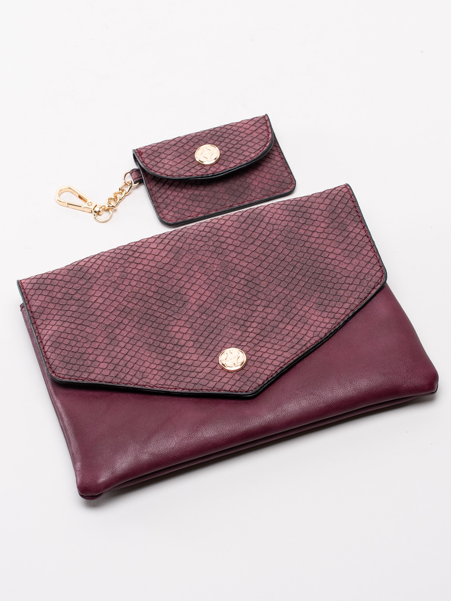 86193042 Ulrika Design Envelope 35-8233-16 mörkröd handväska med innerväska och liten plånbok-7