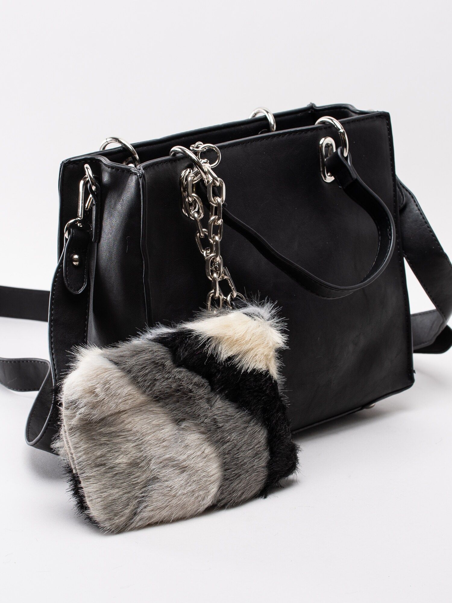 86193045 Ulrika Design Fur Mobile 35-8488-1 svart handväska med mobilväska i fuskpäls-3