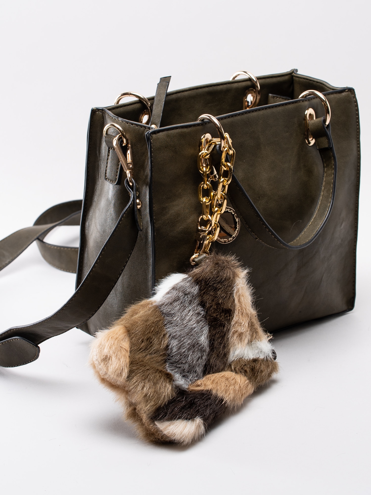 86193046 Ulrika Design Fur Mobile 35-8488-6 grön handväska med mobilväska i fuskpäls-3