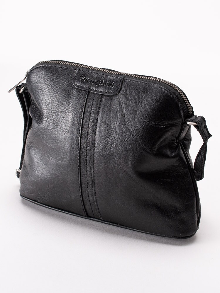 86193082 Springfield Shoulder Bag Zip SP-140-01 svart liten axelremsväska skinn-3