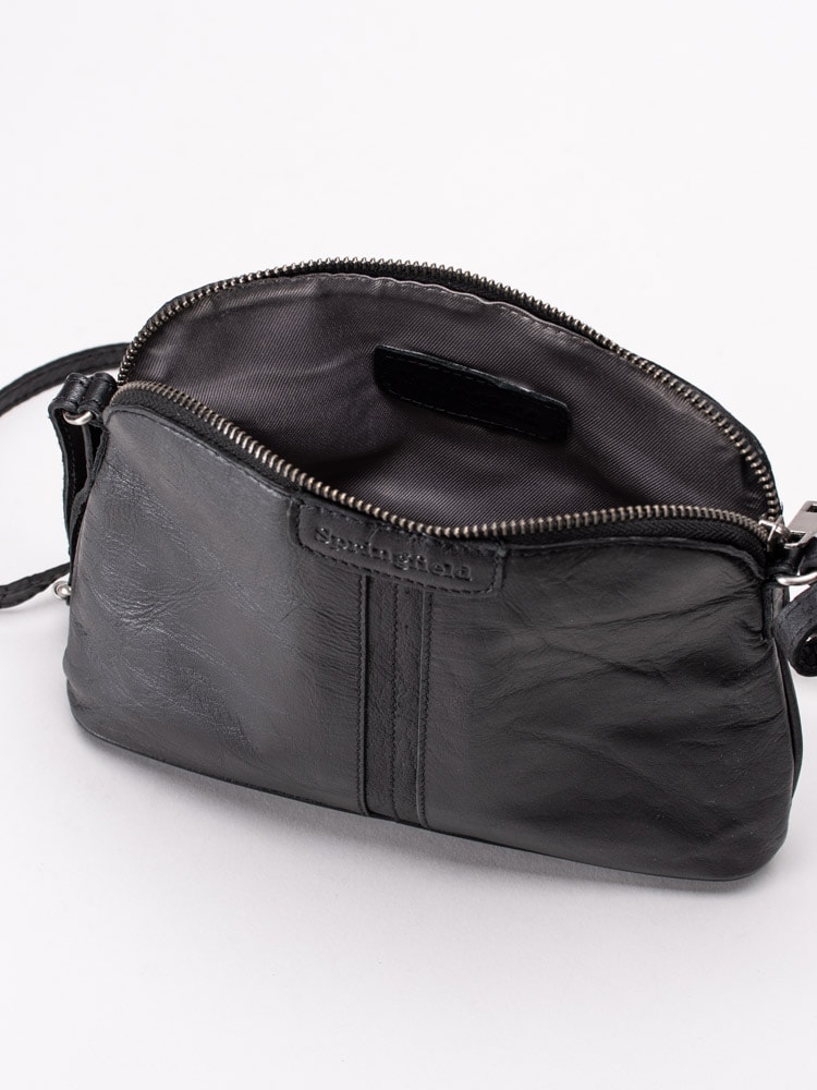 86193082 Springfield Shoulder Bag Zip SP-140-01 svart liten axelremsväska skinn-4