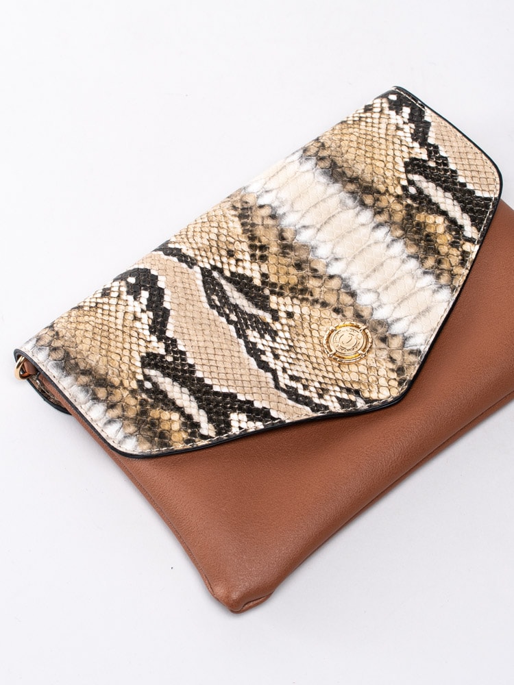 86201038 Ulrika Design 35-8908-5 Brun handväska med en innerväska i snake-6