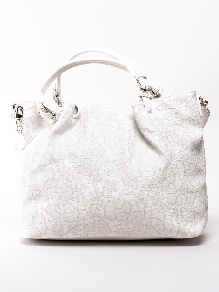 86201052 Ulrika Design 35-9129-14 Vit stor kasse med broderade blommor-1