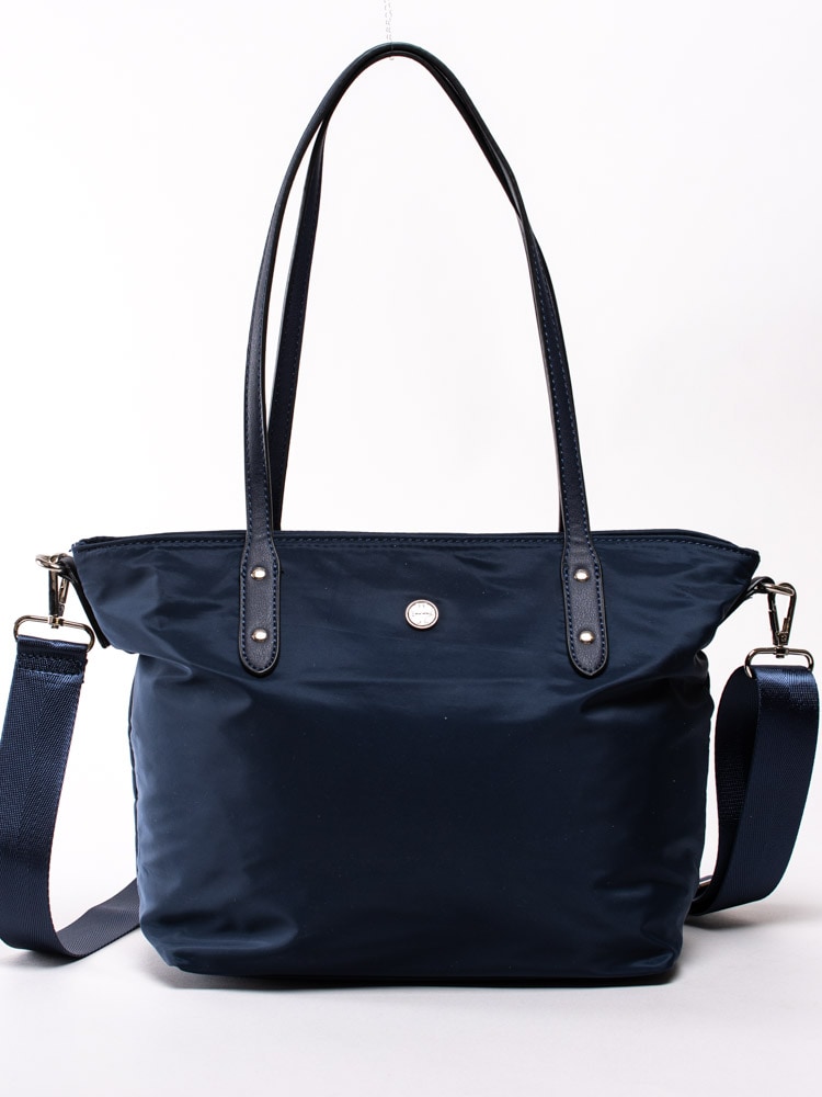 86201055 Ulrika Design 35-9833-3 Mörkblå handväska i nylon med färgglatt foder-1