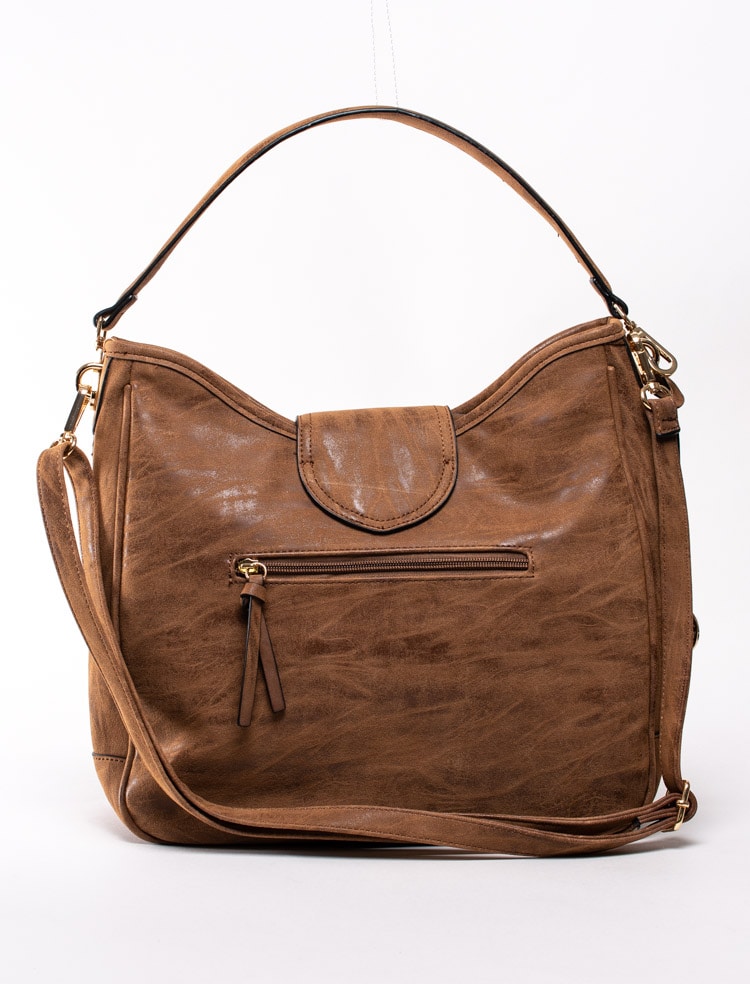 86201057 Ulrika Design 35-9981-6 Brun handväska med vågmönstrad framparti i strå-2