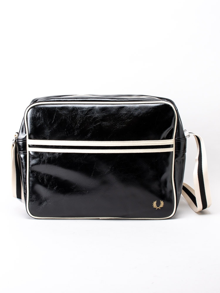86203001 Fred Perry Classic Shoulder Bag L8260-057 Svart väska med vita stripes-2