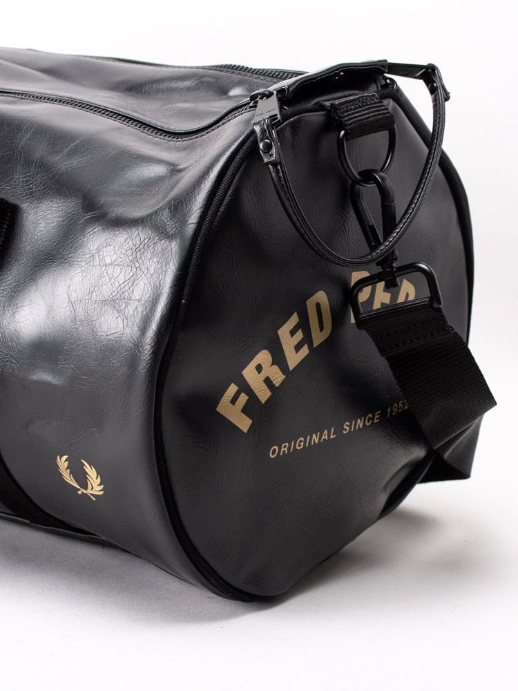 86203002 Fred Perry Tonal Pu Barrel Bag L7223-102 Svart stor väska-10