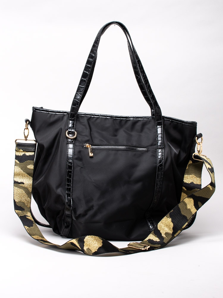 86203040 NYPD 500225-01 Svart shoppingbag med kamouflagefärgad rem-2