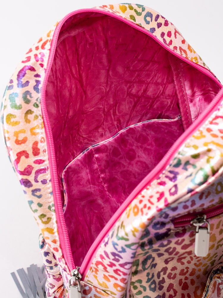 86203062 Ulrika Design 36-7011-10 Rosa leopardmönstrad ryggsäck-5