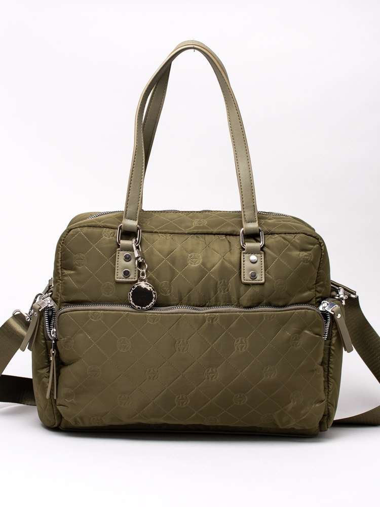 86203070 Ulrika Design 35-1633-6 Green Grön handväska i nylon med axelrem-1