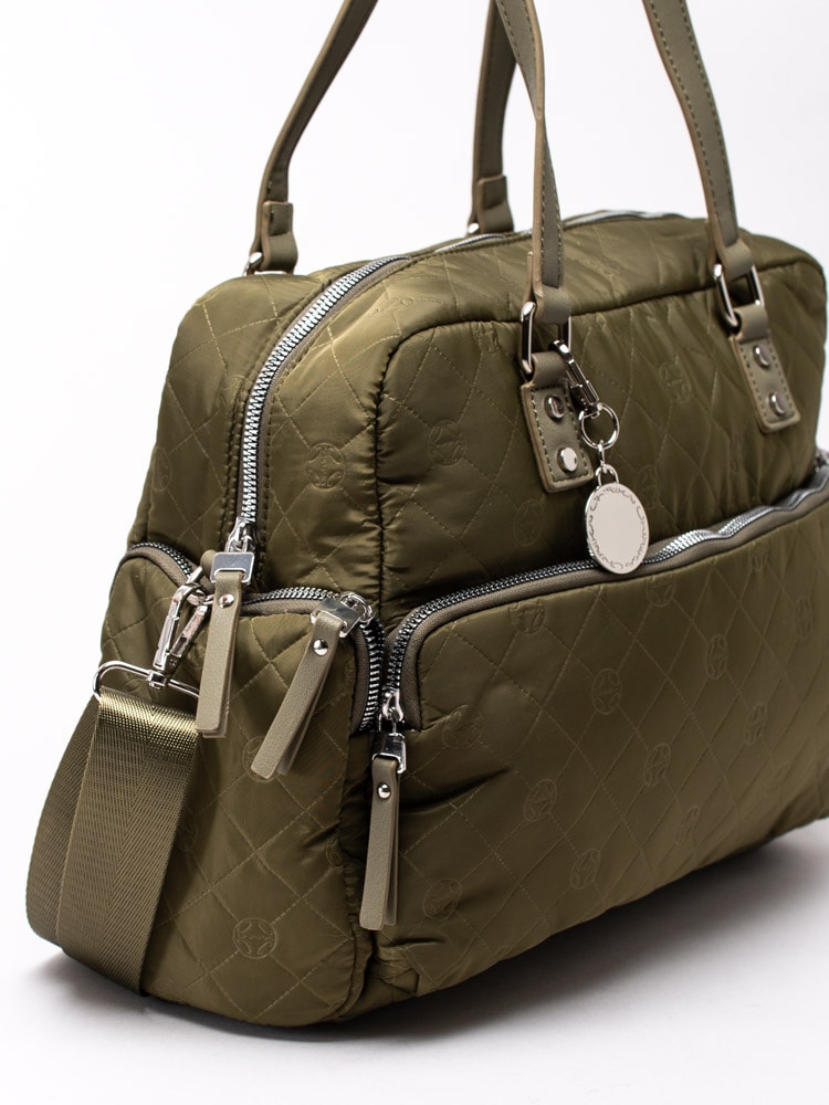 86203070 Ulrika Design 35-1633-6 Green Grön handväska i nylon med axelrem-3