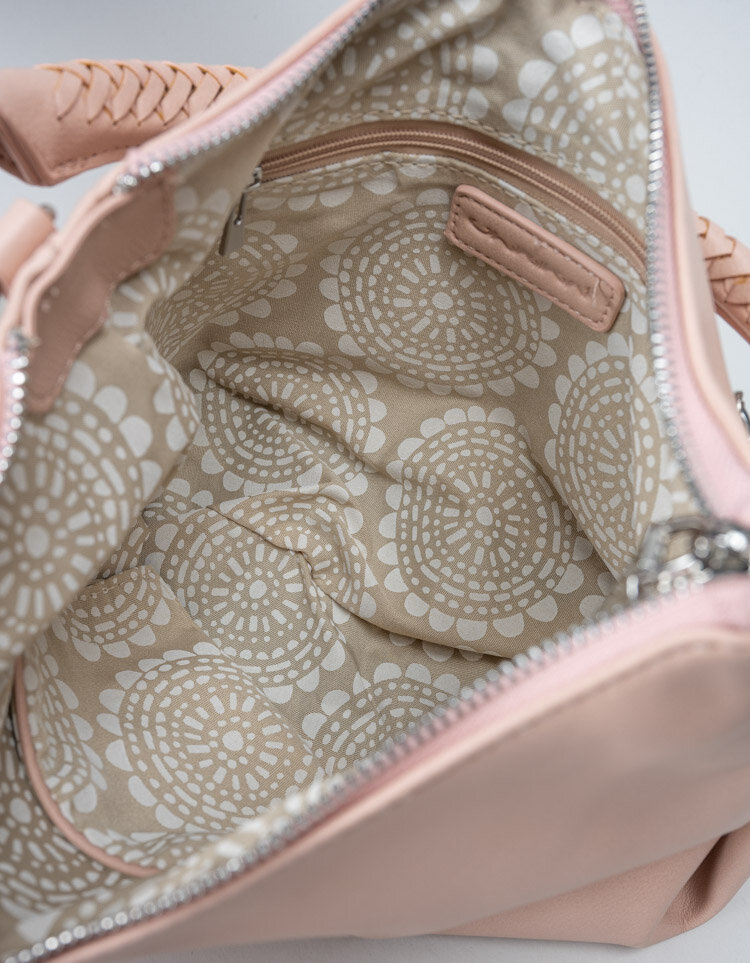 Ulrika Design - Rosa handväska med flätad rem