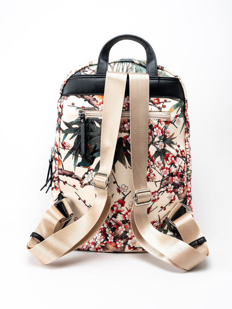 Ulrika Design - Beige blommönstrad ryggsäck
