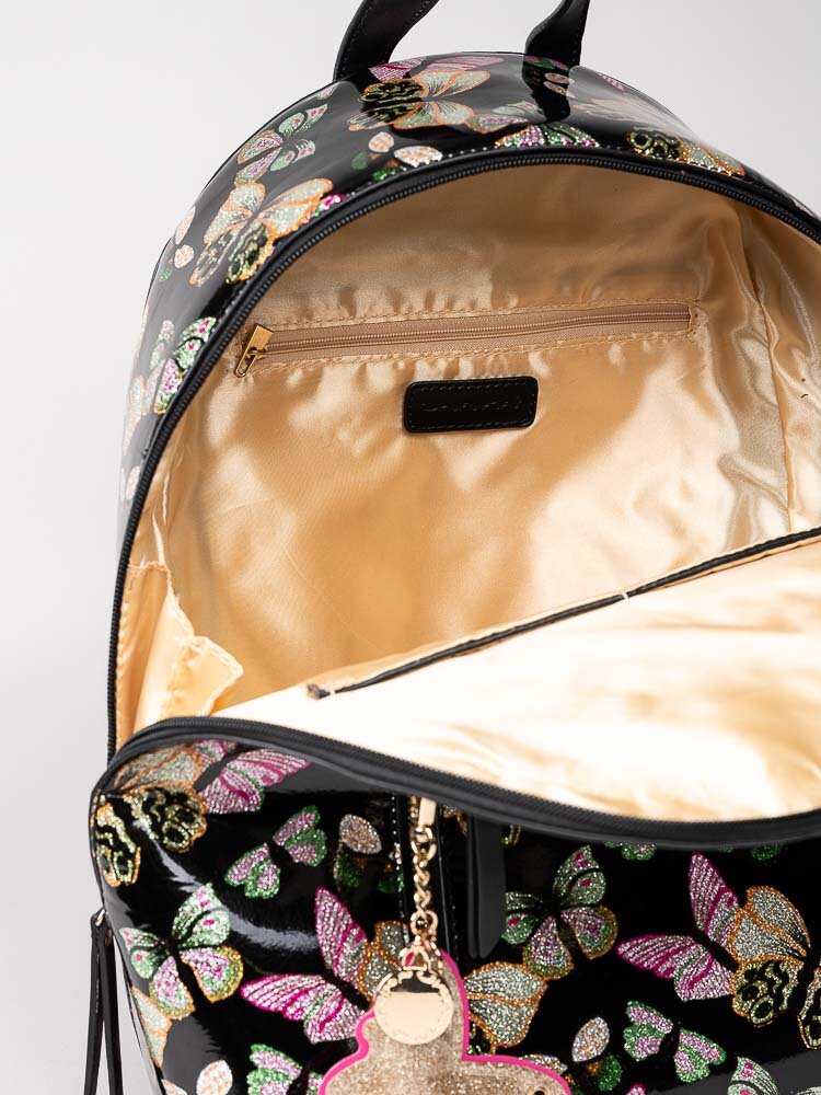 Ulrika Design - Butterfly - Svart ryggsäck med glittrigt fjärilsmönster