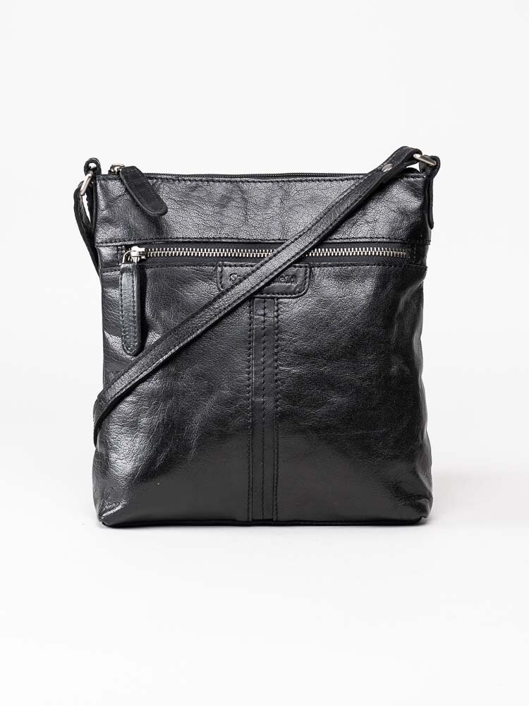 Springfield - Svart axelremsväska i skinn