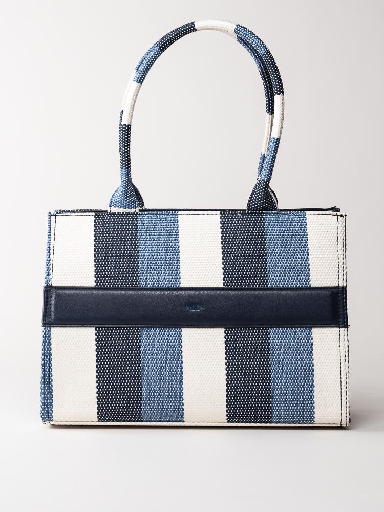 Ulrika Design - Stripe - Blå randig tote i textil