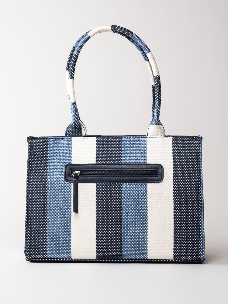 Ulrika Design - Stripe - Blå randig tote i textil