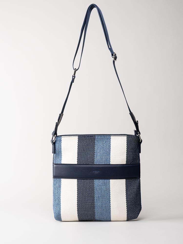 Ulrika Design - Stripe - Blå randig axelremsväska i textil