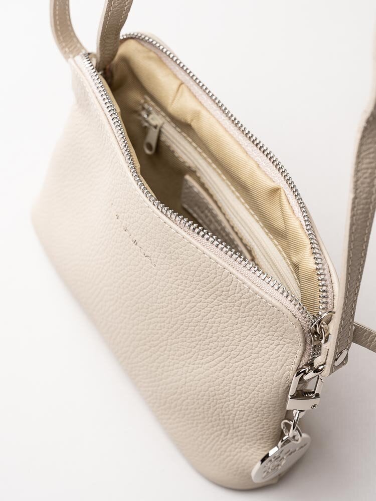 Ulrika Design - Leather - Beige liten axelremsväska i skinn