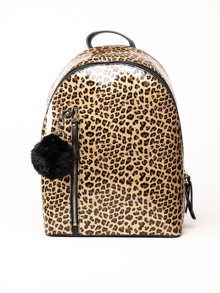 Ulrika Design - Leopard - Leopardmönstrad ryggsäck med svart tofs