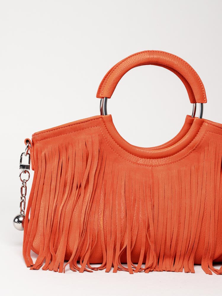 Ulrika Design - Fringer - Orange väska med mockafransar