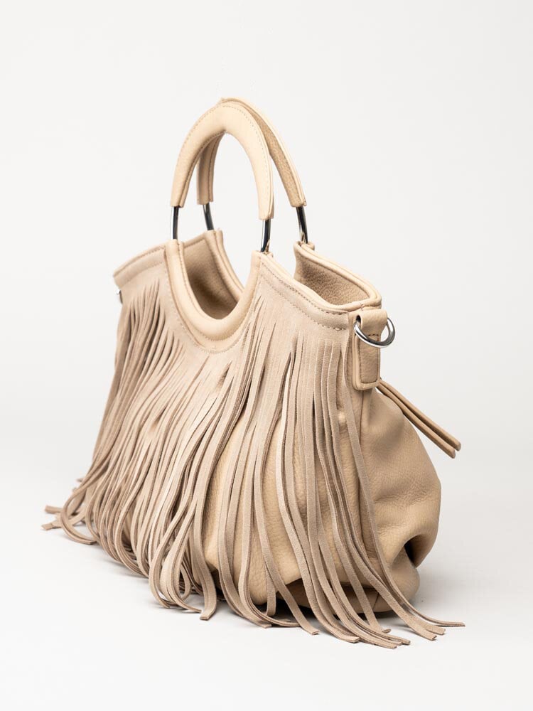 Ulrika Design - Fringer - Beige väska med mockafransar