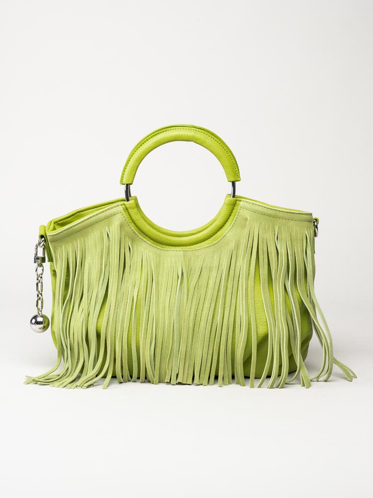 Ulrika Design - Fringer - Grön väska med mockafransar