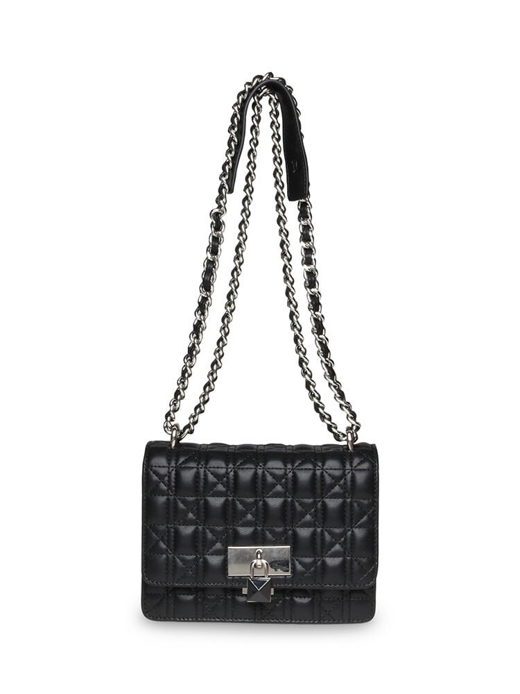 Steve Madden - Bamara-Q - Svart quiltad handväska med silverdetaljer