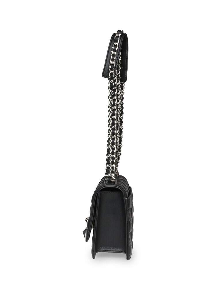 Steve Madden - Bamara-Q - Svart quiltad handväska med silverdetaljer