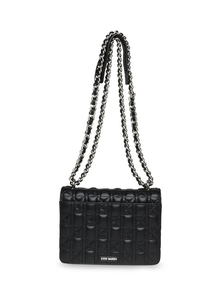 Steve Madden - Bamara-Q - Svart quiltad handväska med silverdetaljer